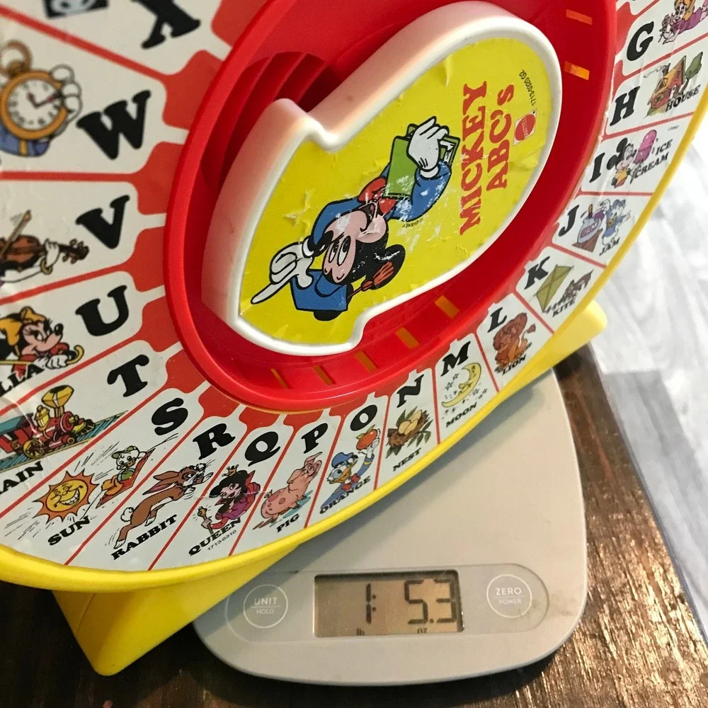 Vintage Mattel See N Say Mickey ABCs Disney Alphabet Learning Toy Yellow 1989